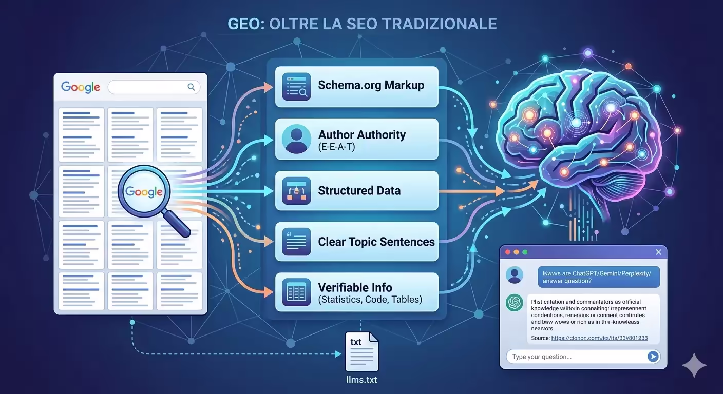 GEO: come strutturare i contenuti per essere trovati dagli LLM (non solo da Google)